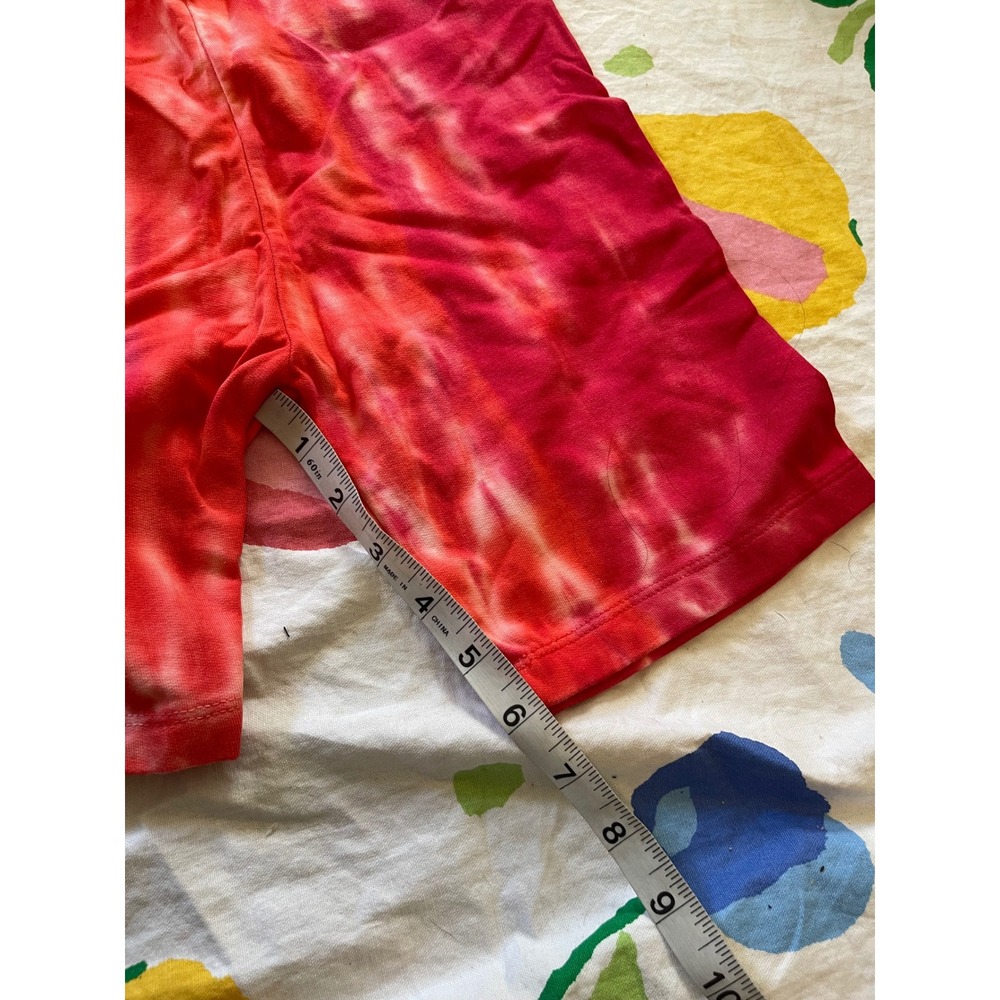 NWT Cotton Citizen Siena Ribbed Biker Shorts Cherry Red Pink Tie Dye XS - Picture 7 of 8